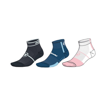 Low-cut Bullpadel Socks Blue / White / Black (3 pairs)