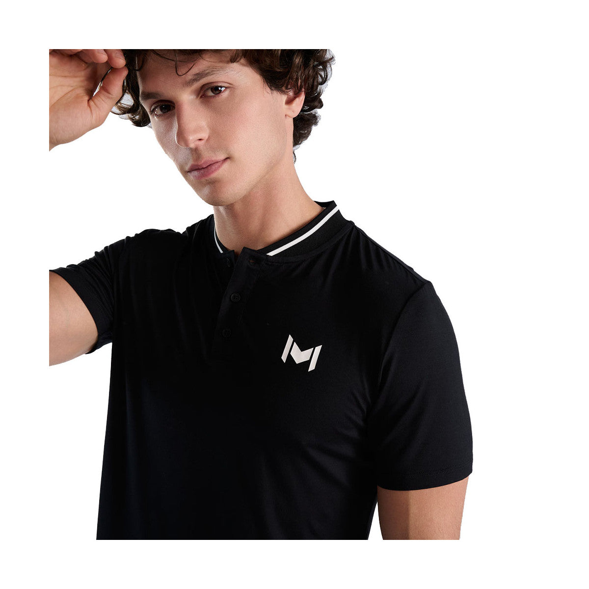 Mouratoglou Mandarin Collar Polo Black – 2