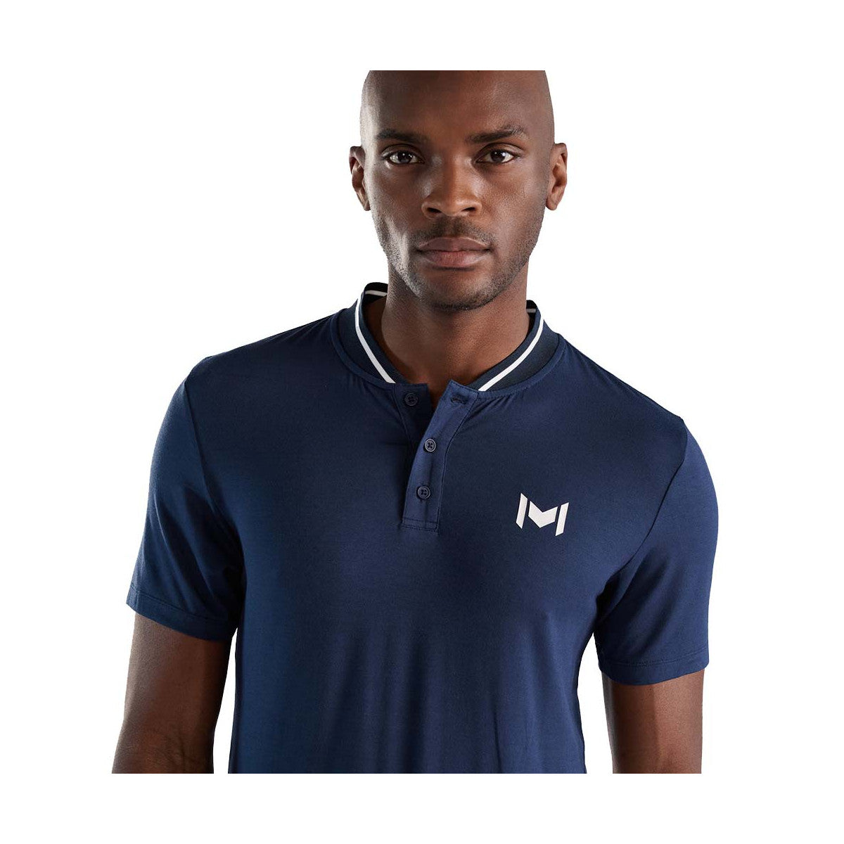 Mouratoglou Mandarin Collar Polo Navy Blue – 3