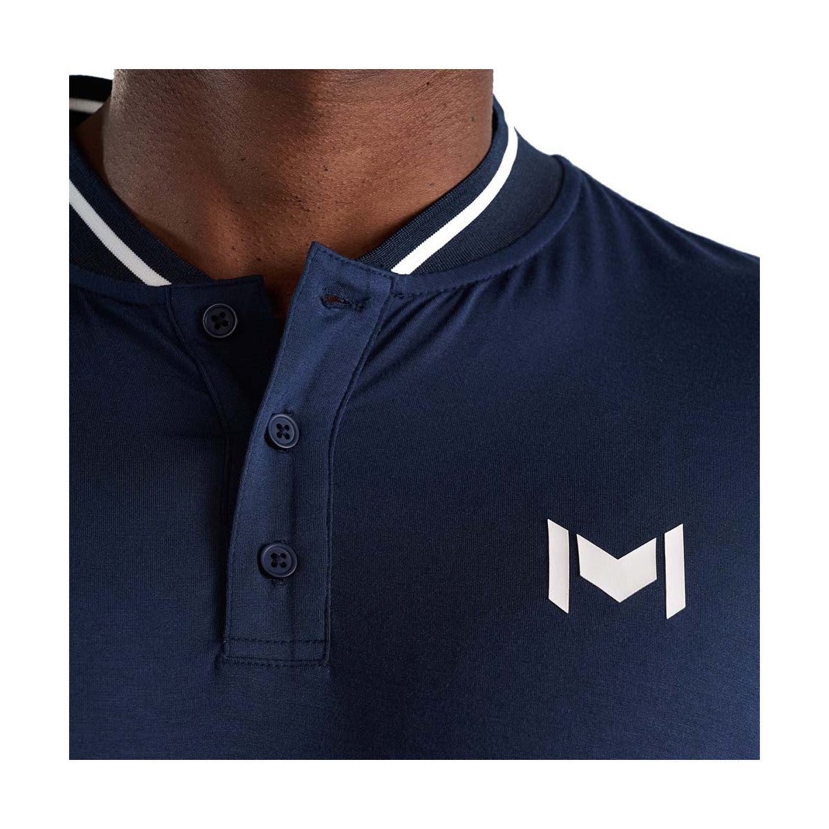 Mouratoglou Mandarin Collar Polo Navy Blue – 2