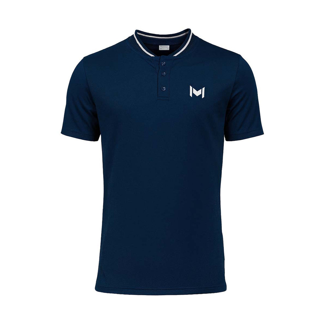 Mouratoglou Mandarin Collar Polo Navy Blue