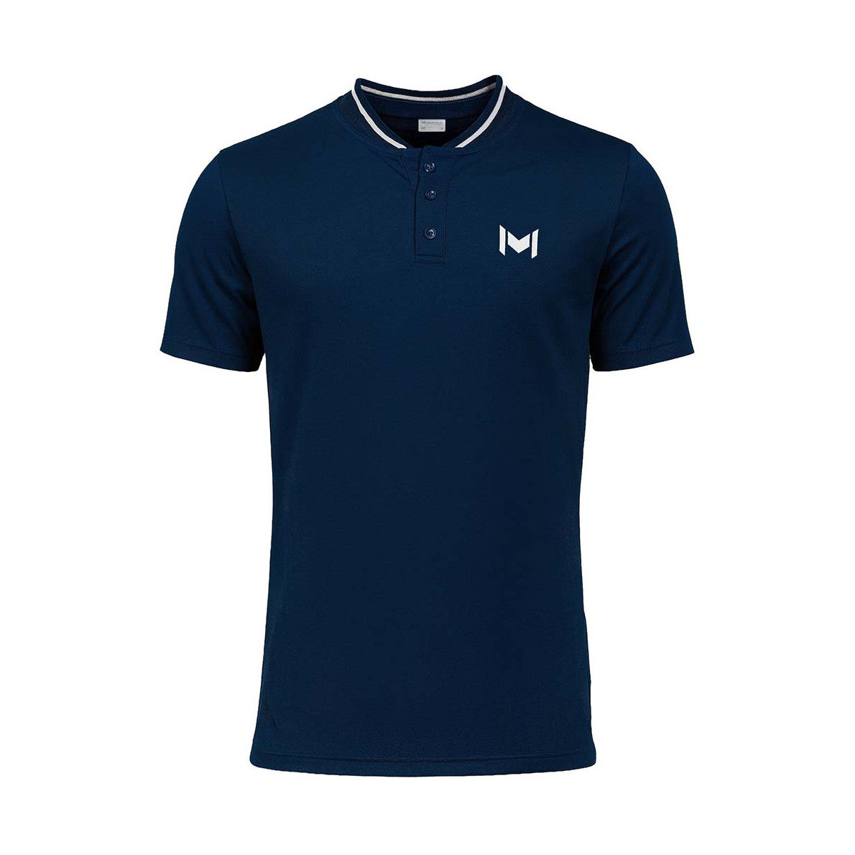 Mouratoglou Mandarin Collar Polo Navy Blue