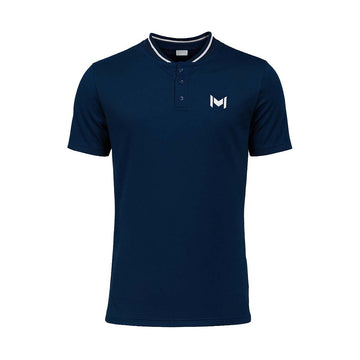 Mouratoglou Mandarin Collar Polo Navy Blue