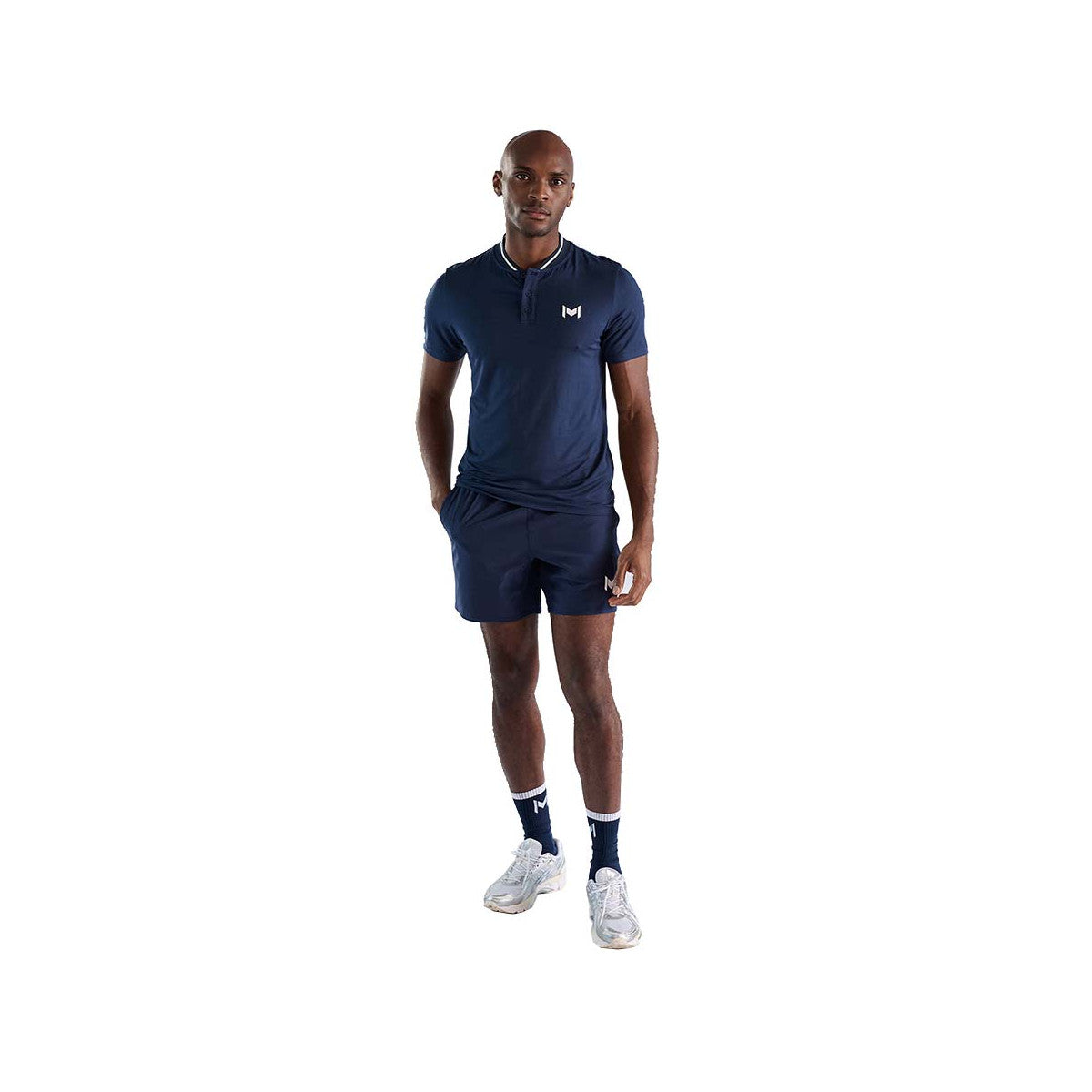 Mouratoglou Mandarin Collar Polo Navy Blue – 5