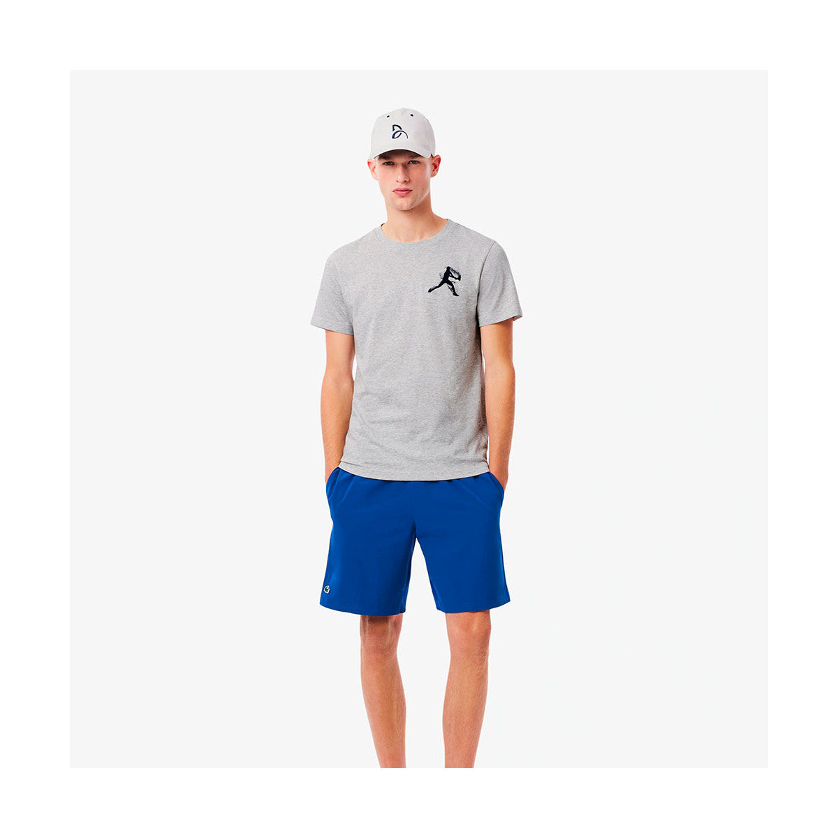 Pack T-Shirt + Lacoste Tennis Cap x Novak Djokovic Gray Melange / White – 5