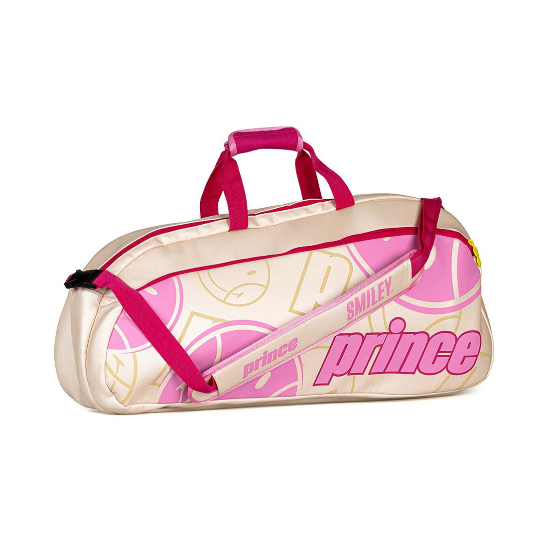 Prince x Smiley Tour 3R Tennis Bag Beige / Pink