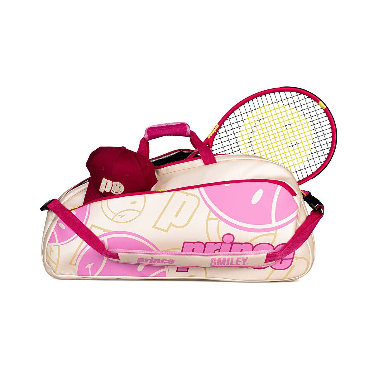 Prince x Smiley Tour 3R Tennis Bag Beige / Pink – 2