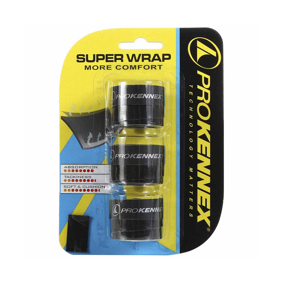 Pro Kennex Super Wrap Black x 3 Overgrips