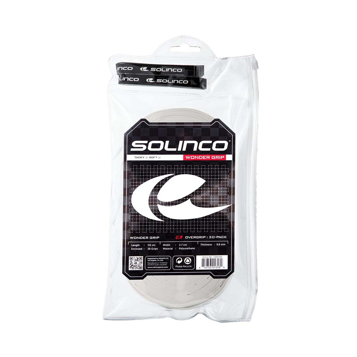Solinco Wonder Grip White x 30 Overgrips