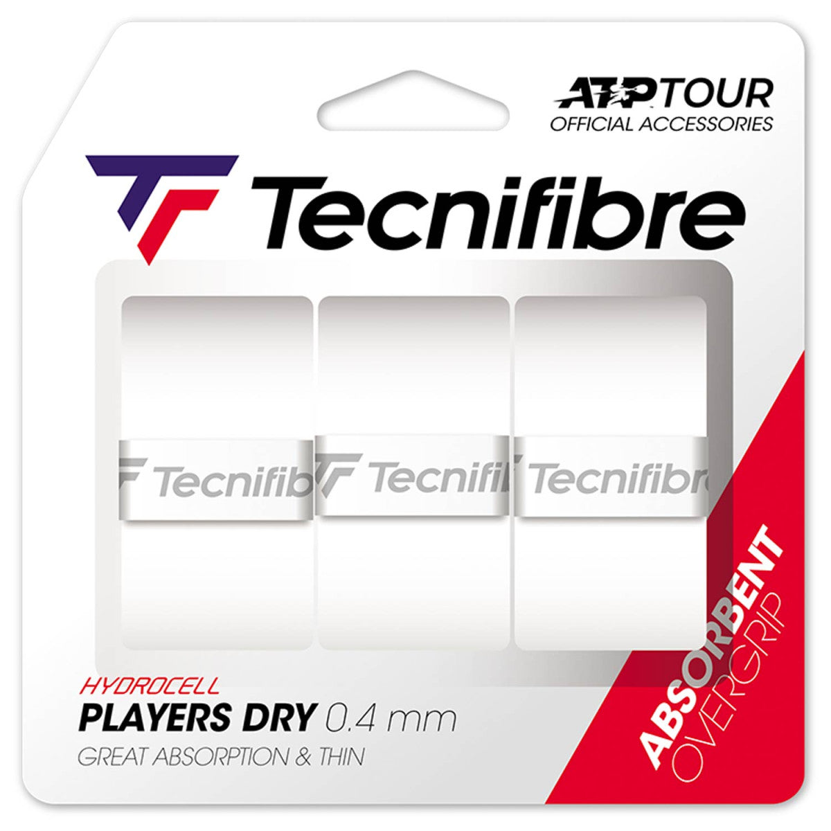 Tecnifibre Players Dry White x 3 Overgrips