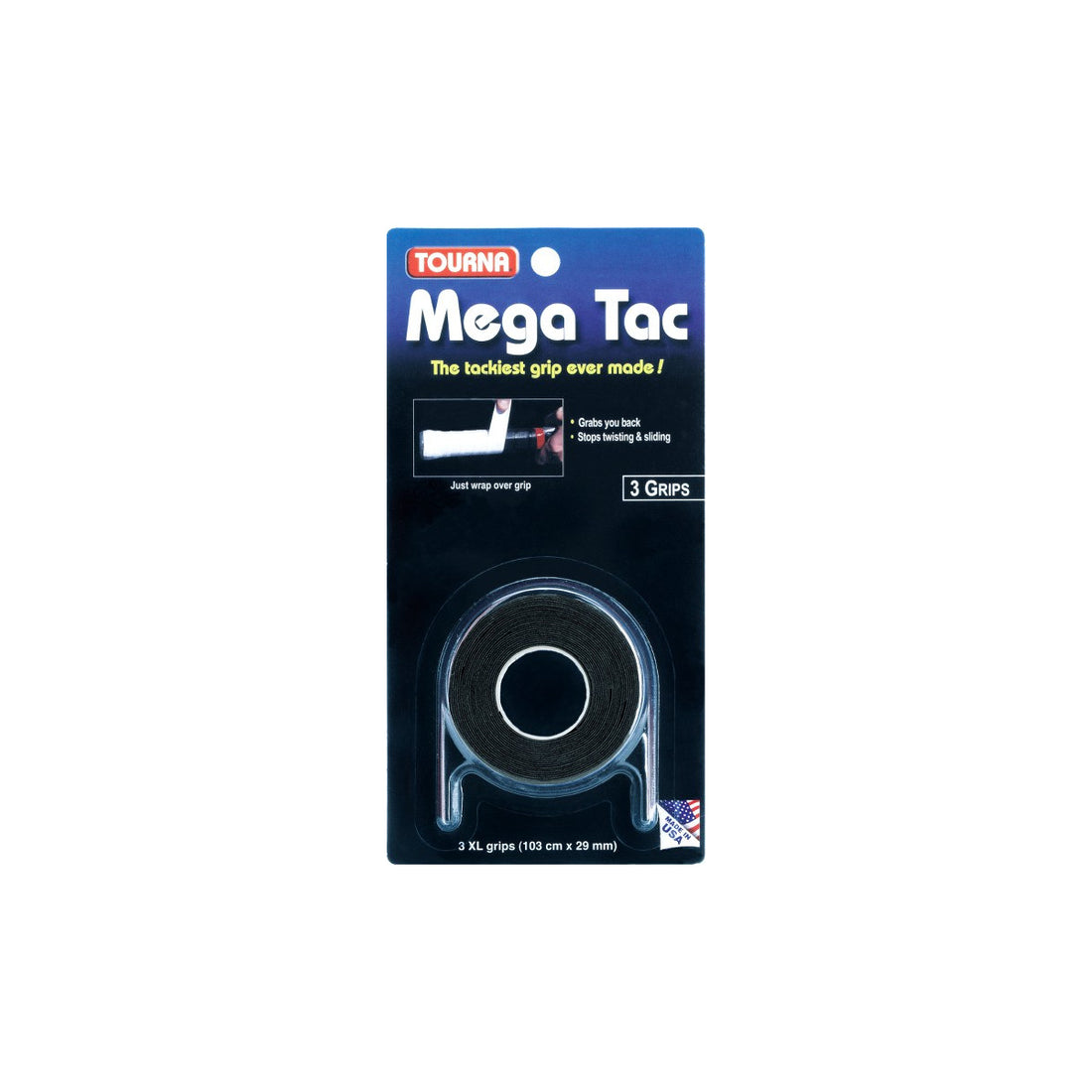 Tourna Mega Tac XL Black x 3 Overgrips