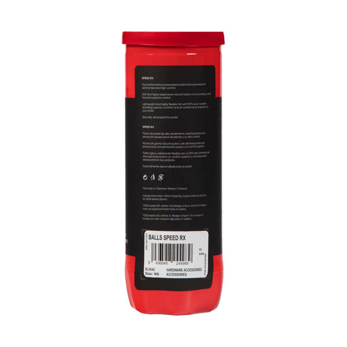 Tube of 3 Adidas Speed RX balls – 4