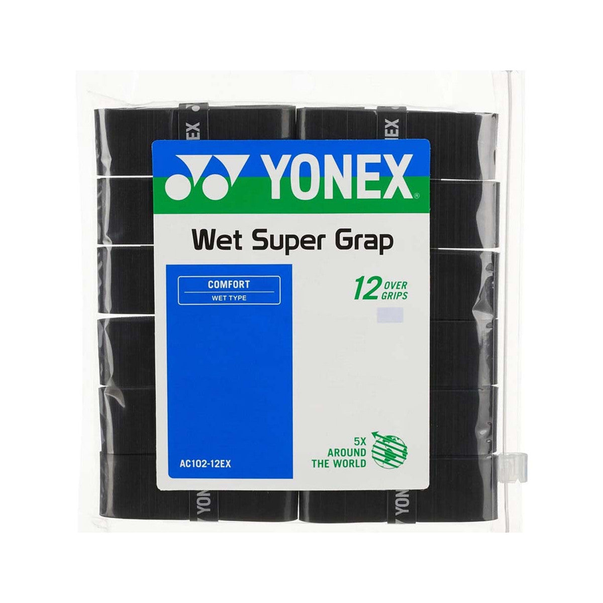 Yonex Wet Super Grap Black x 12 Overgrips